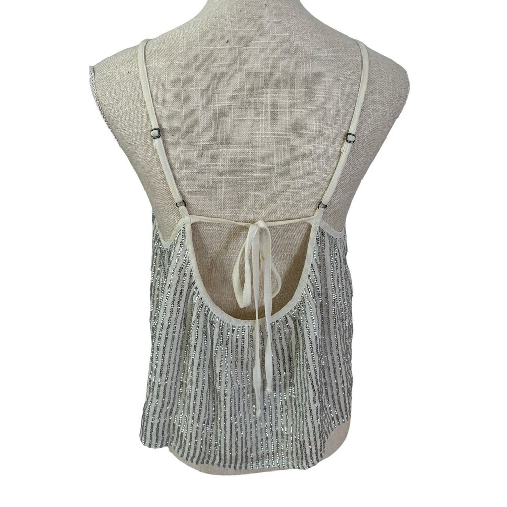 AMUSE‎ Society Sequin Sparkle Strappy Sleeveless Blouse Party Size Small - Picture 3 of 6